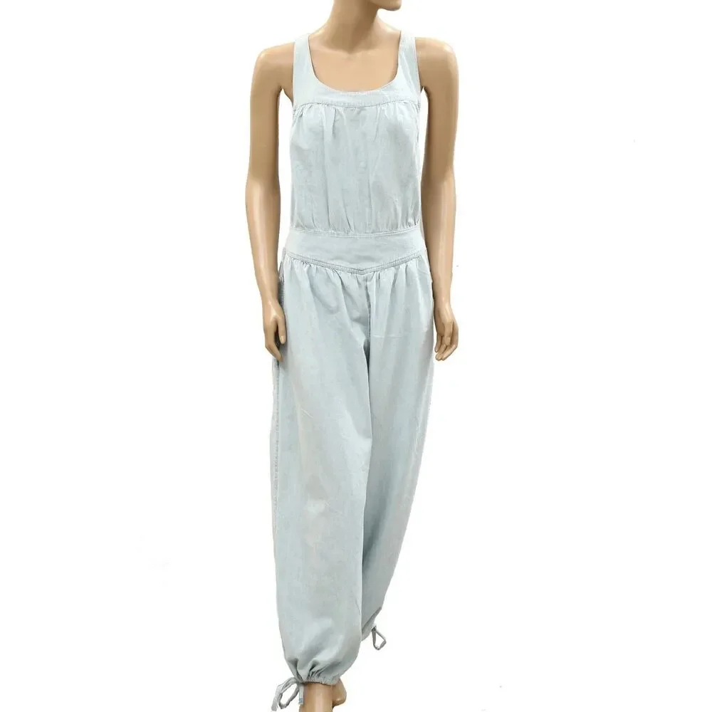 Free People We The Free Vintage Heirloom One-Piece Jumpsuit Smocked L 287986